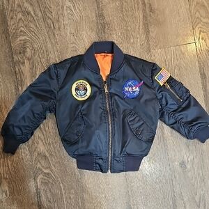 Alpha Industries NASA Bomber Flight Jacket Astronaunt USA Coat Patch Toddler 3t